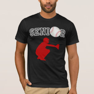 Camiseta Receptor de Beisebol Sênior Silhueta Vermelha