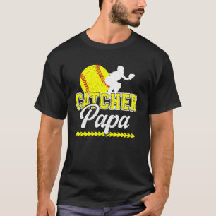 Camiseta Receptor de Softball Papai Orgulhoso Papai de Um G