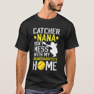 Camiseta Receptor de Softbol Nana Divertida Nana de Um Gato