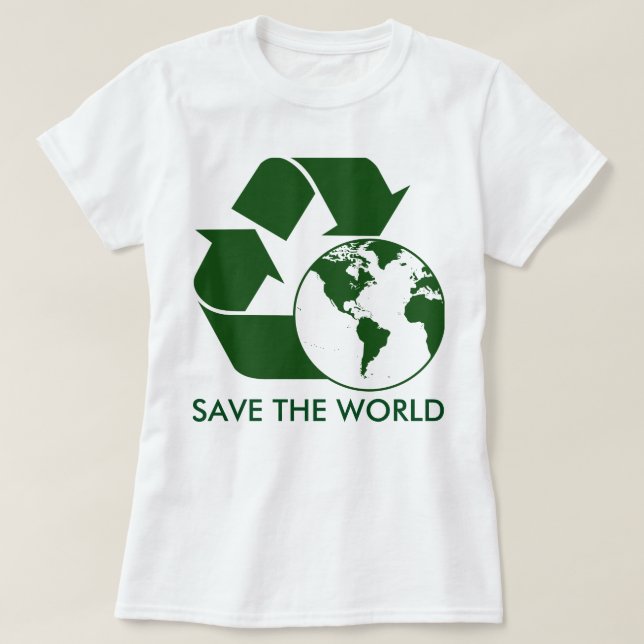 Camiseta Recicl e salvar o mundo (Frente do Design)