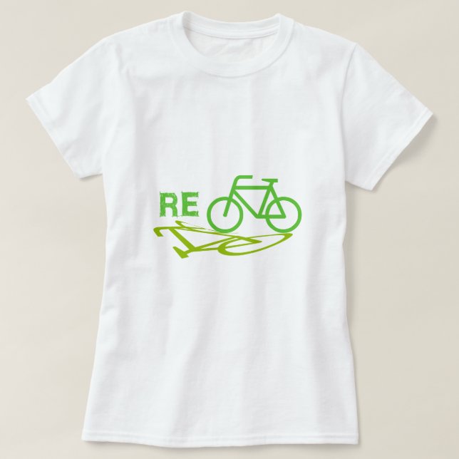 Camiseta Recicl o design da bicicleta (Frente do Design)