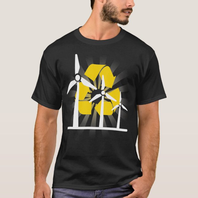 Camiseta Reciclagem de Windpower I Wind Power Wind Renewabl (Frente)