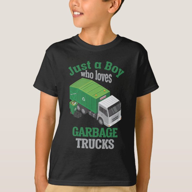 Camiseta Reciclagem Legal de Garbage Truck amando Boy Toddl (Frente)