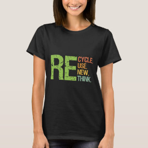 Camiseta Reciclar de Cores Cónicas Reutilizar Renovar Repen