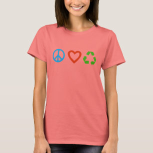 Camiseta Reciclar Peace Love - muitas cores e esti
