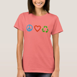 Camiseta Reciclar Peace Love - muitas cores e esti