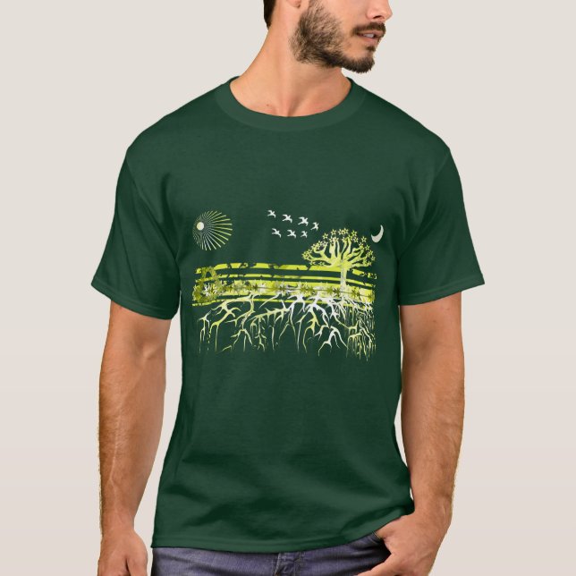 Camiseta Reciclar - Raízes brancas puras (Frente)
