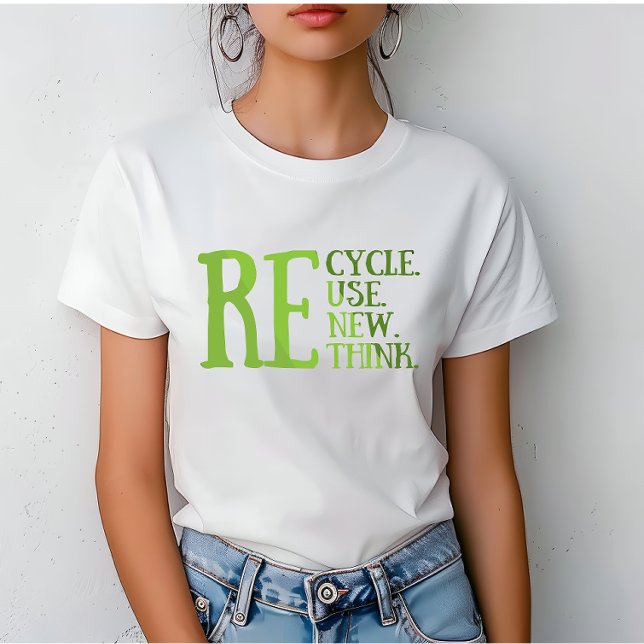Camiseta Reciclar reduzir reutilização repensar (Criador carregado)