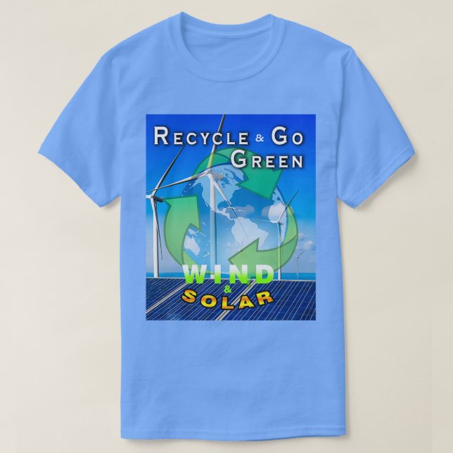 Camiseta Reciclar VAI VENTO VERDE E SOLAR (Frente do Design)