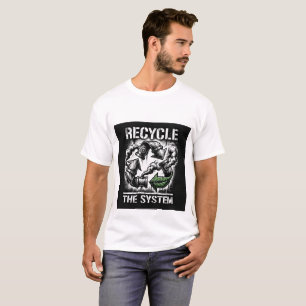 Camiseta Recicle o Sistema Design Gráfico Ousado Mascul