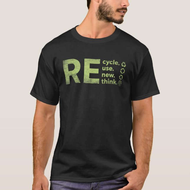 Camiseta Recicle Reutilize Renove Repense Crise Ambiental A (Frente)
