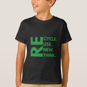 Camiseta Recicle Reutilize Renove Repense Dia da Terra Meio