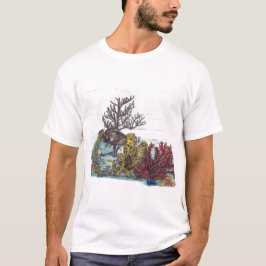 Camiseta Recife de coral pintado à mão debaixo de água