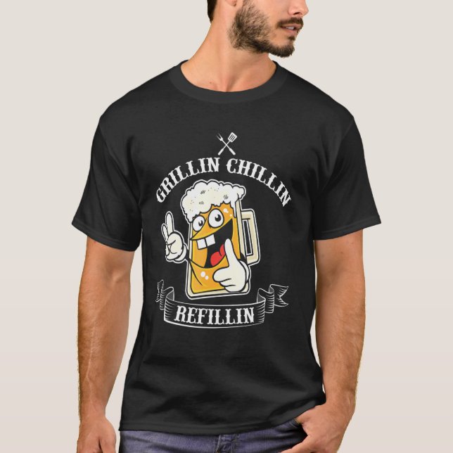 Camiseta Recipiente de Pai de grelha de colheita de vidros  (Frente)