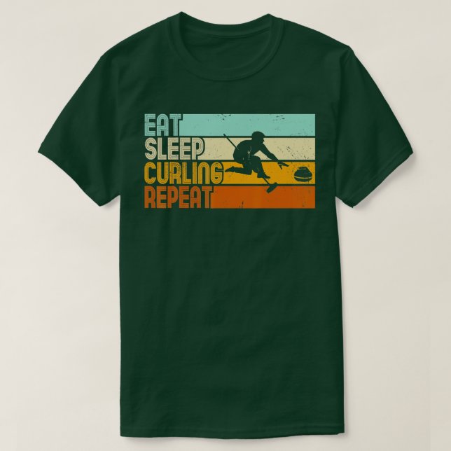 Camiseta Recipiente Repetitivo Retro-Curling (4) (Frente do Design)