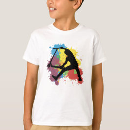 Camiseta recolha de dedos colorida com estilo livre do pati