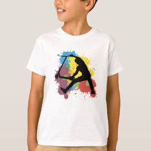 Camiseta recolha de dedos colorida com estilo livre do pati
