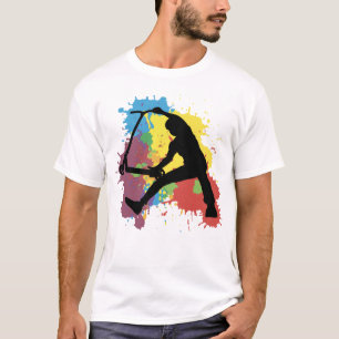Camiseta recolha de dedos colorida com estilo livre do pati