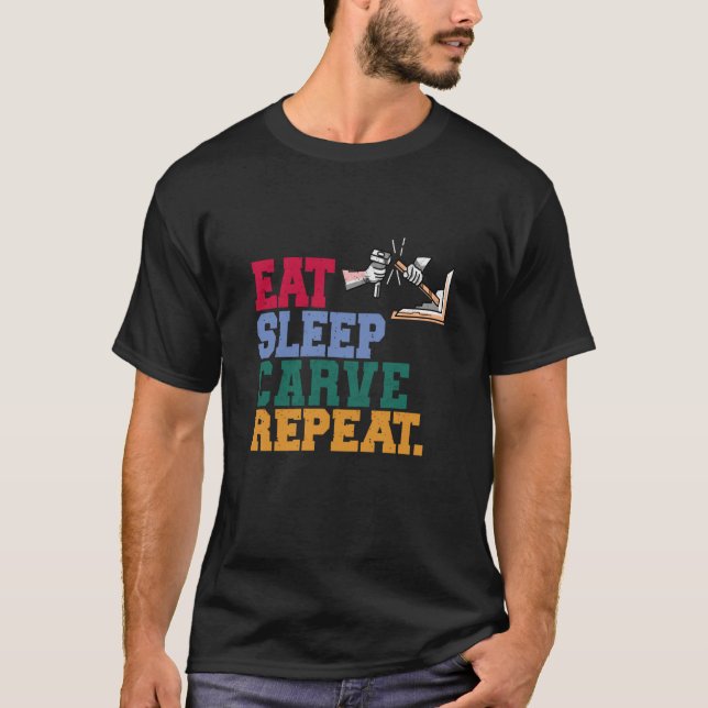Camiseta Recoloque A Cobra De Madeira Repetidamente (Frente)