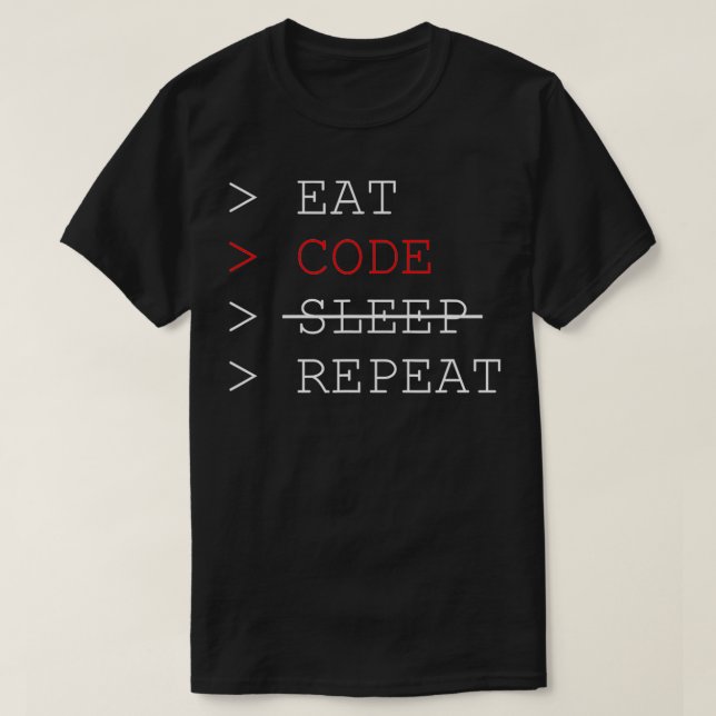 Camiseta Recoloque a codificação do programador de repetiçã (Frente do Design)