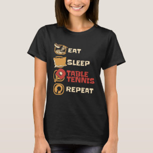 Camiseta Recoloque a Mesa de Tênis de Repetição de Mesa de 