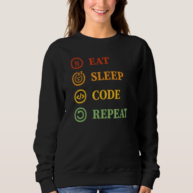 Camiseta Recoloque o código de latência Repetindo a program (Frente)