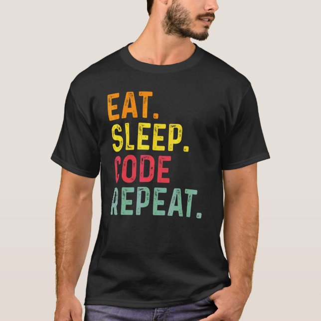 Camiseta Recoloque o código de latência Repetindo o código  (Frente)