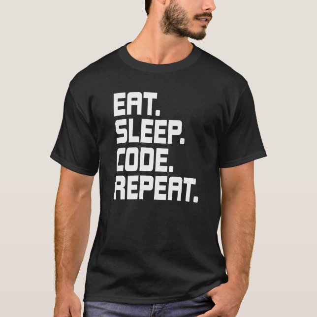 Camiseta Recoloque o código de latência Repetir programador (Frente)