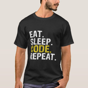 Camiseta Recoloque o programador de repetição de código de 