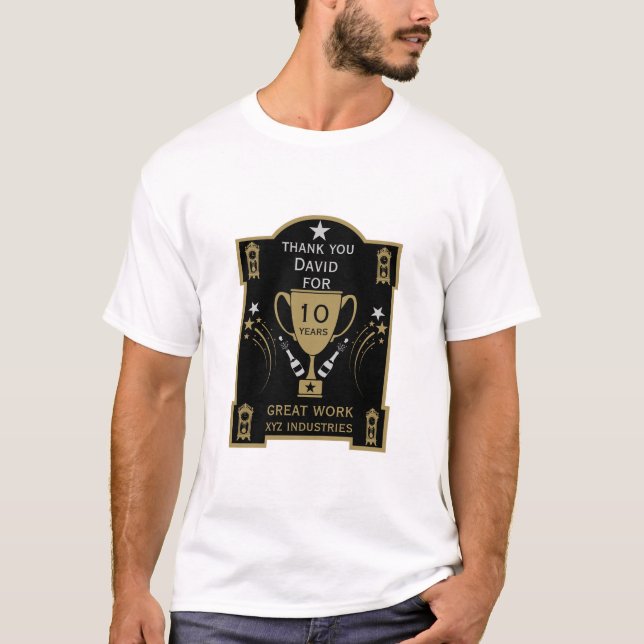 Camiseta Reconhecimento de Serviço de Emprego Longo (Frente)
