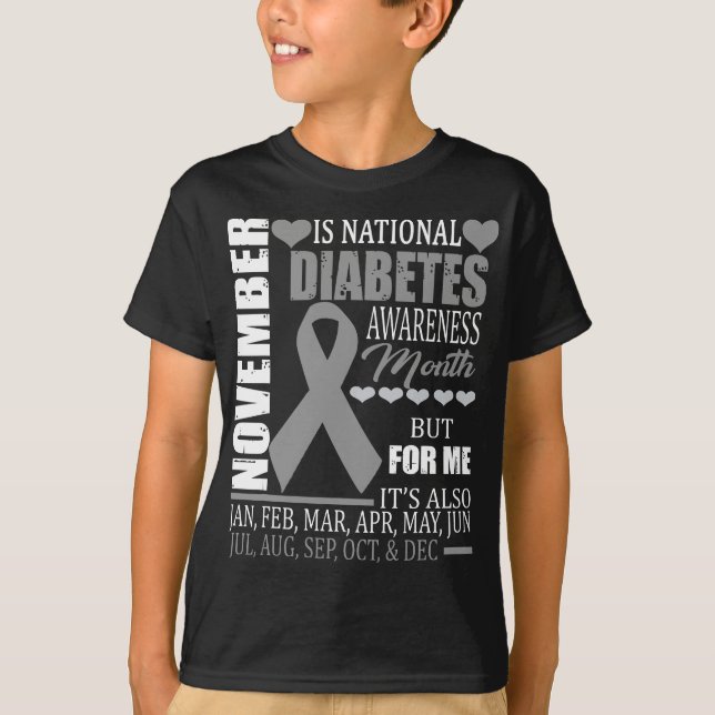 Camiseta reconhecimento do tipo diabetes november gi (Frente)