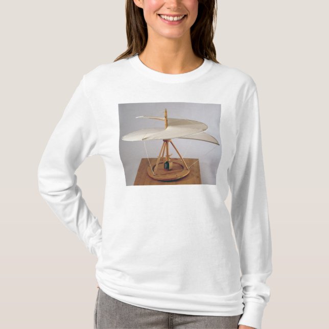 Camiseta Reconstrução modelo do design de da Vinci (Frente)