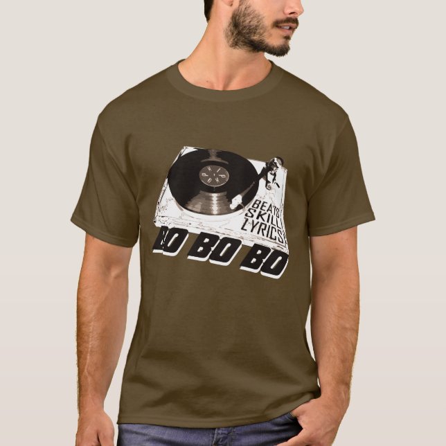 CAMISETA RECORADOR DE REGISTRO DE LETRAS DE HIP HOP BEATS (Frente)