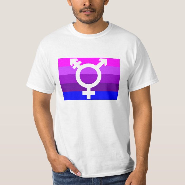 Camiseta Recorte da Bandeira Trans 2 (Frente)
