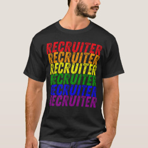 Camiseta Recrutador LGBTQ Colorido Orgulho gay R de Palavra