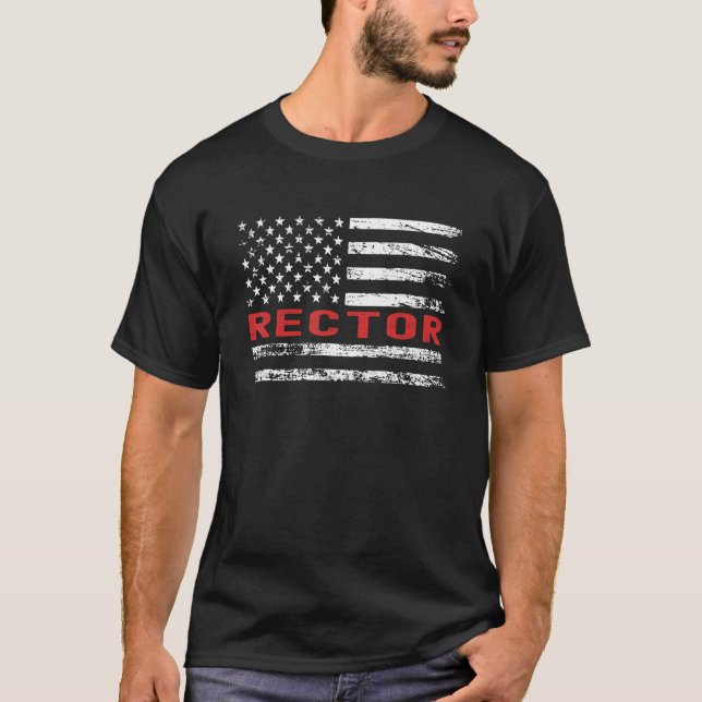Camiseta Rector USA Flag Profession Retro Job Title (Frente)