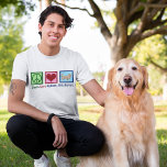 Camiseta Recuperadores de Ouros de Paz e Amor<br><div class="desc">Linda t-shirt do Ouro Peace Love Retrievers para um dono de cão que ama o seu cachorrinho fofo. Possui um sinal de paz bonito,  coração,  e adorável recuperador de ouros,  minha raça favorita.</div>