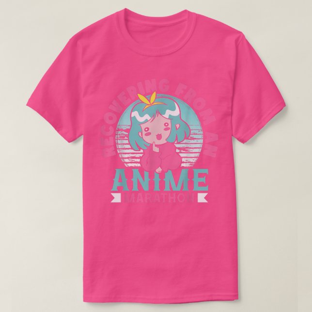 Camiseta Recuperando De Uma Maratona De Anime Otaku Manga C (Frente do Design)
