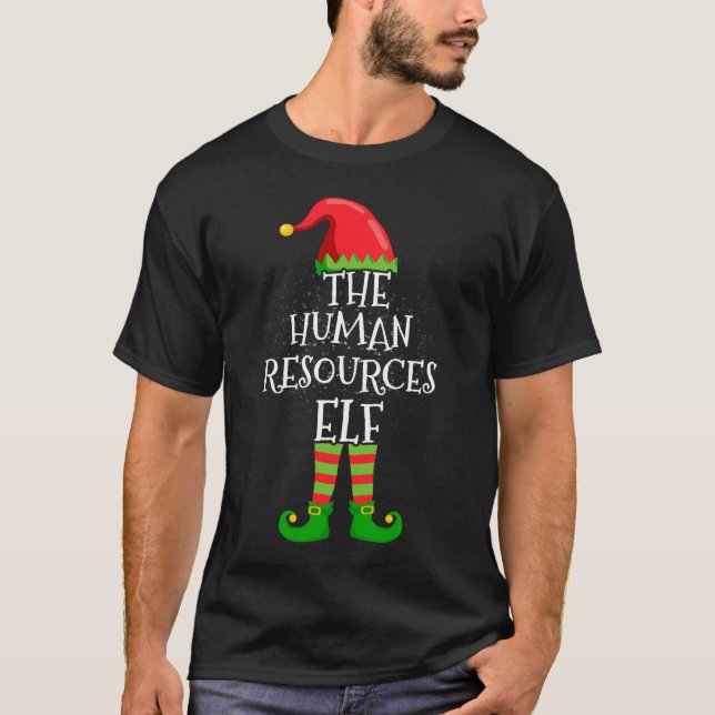 Camiseta Recursos Humanos Família Elf Correspondendo ao Nat (Frente)