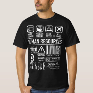 Camiseta Recursos humanos - símbolos da definição do