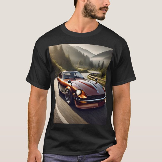Camiseta Red 1972 Datsun 240Z nissan japan japanese Car (Frente)