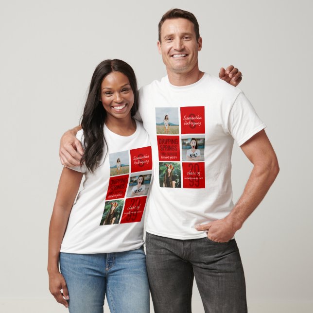 Camiseta Red 3-Photo DiCE Boxes Classe Ano (Unissex)