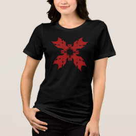 Camiseta Red Abstrato Snowflake Pop Contemporâneo Floral