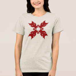 Camiseta Red Abstrato Snowflake Pop Contemporâneo Floral