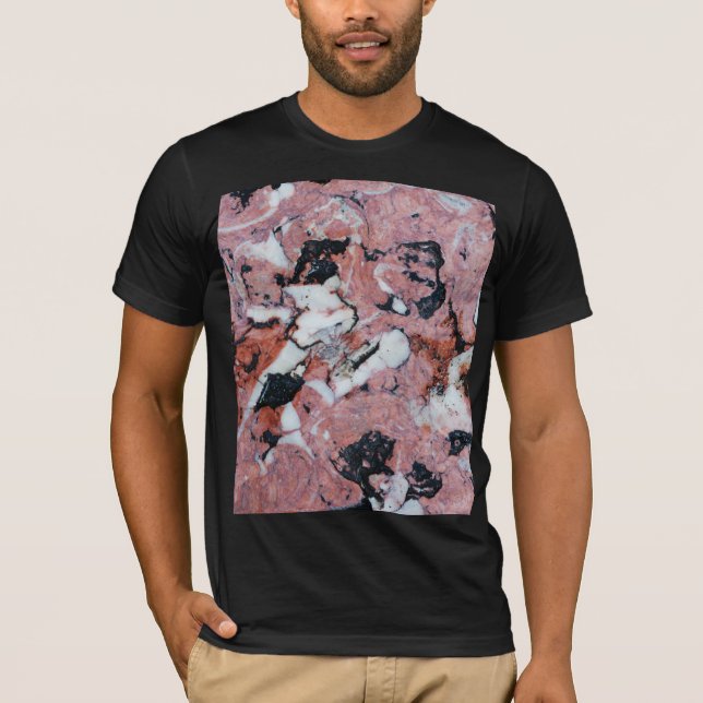 Camiseta Red and Black Brecciated Marble Stone Texture with (Frente)