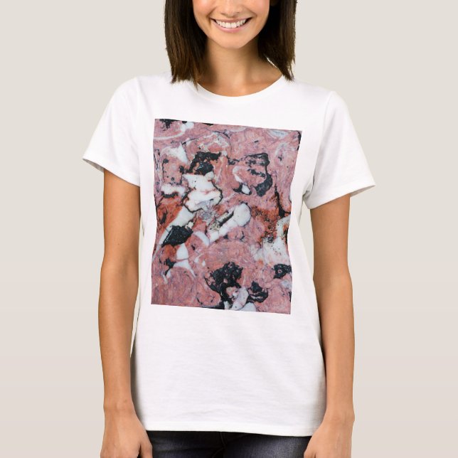 Camiseta Red and Black Brecciated Marble Stone Texture with (Frente)
