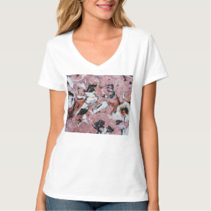 Camiseta Red and Black Brecciated Marble Stone Texture with