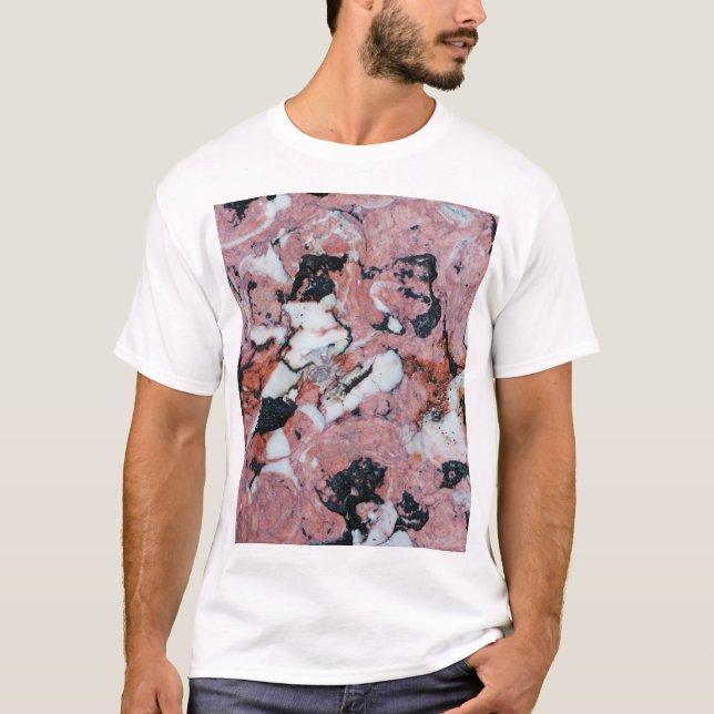 Camiseta Red and Black Brecciated Marble Stone Texture with (Frente)
