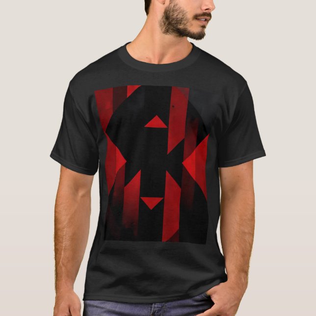 Camiseta Red and Black Geometric Design (Frente)