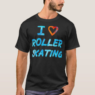 Camiseta Red and Blue I Love Roller Sking
